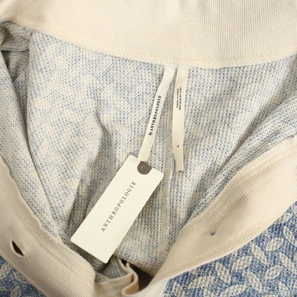 By Anthropologie Waffle Cocoon Romper Dress Printed Long Sleeve Ribbed L 276986 - Picture 8 of 8